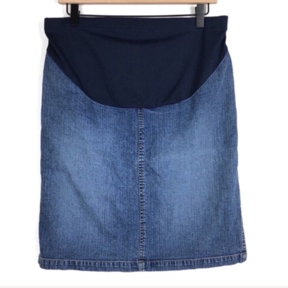 OLD NAVY Maternity Skirt Denim Jean Pencil Stretch Belly Band Minimalist Small - Picture 7 of 7